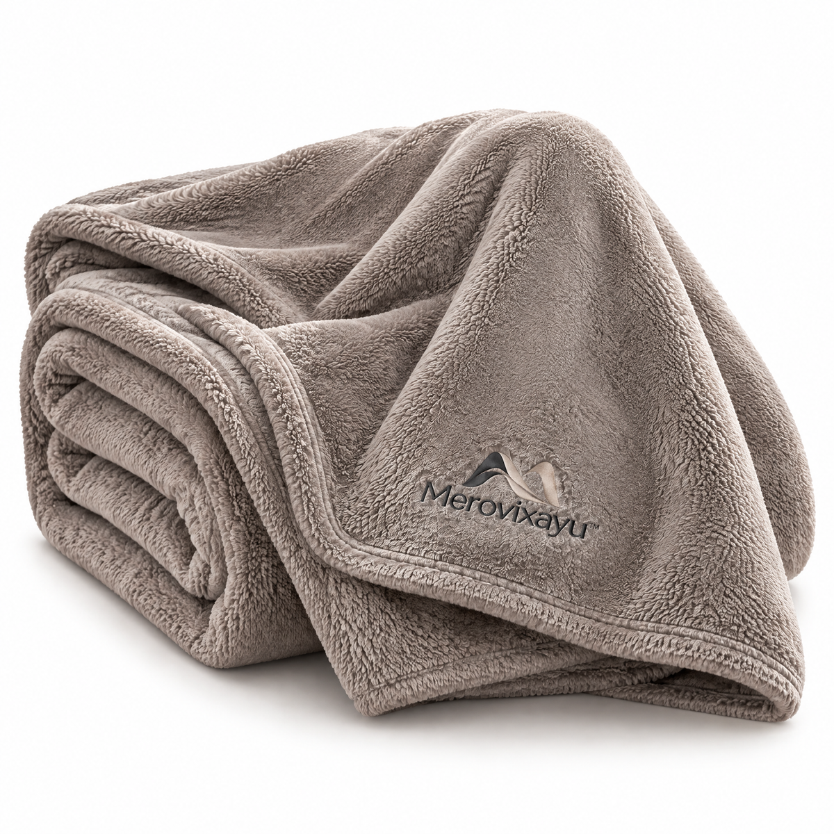 Merovixayu™ Plush Travel Blanket | Soft Compact Blanket for Airplane, Train, Car & Home