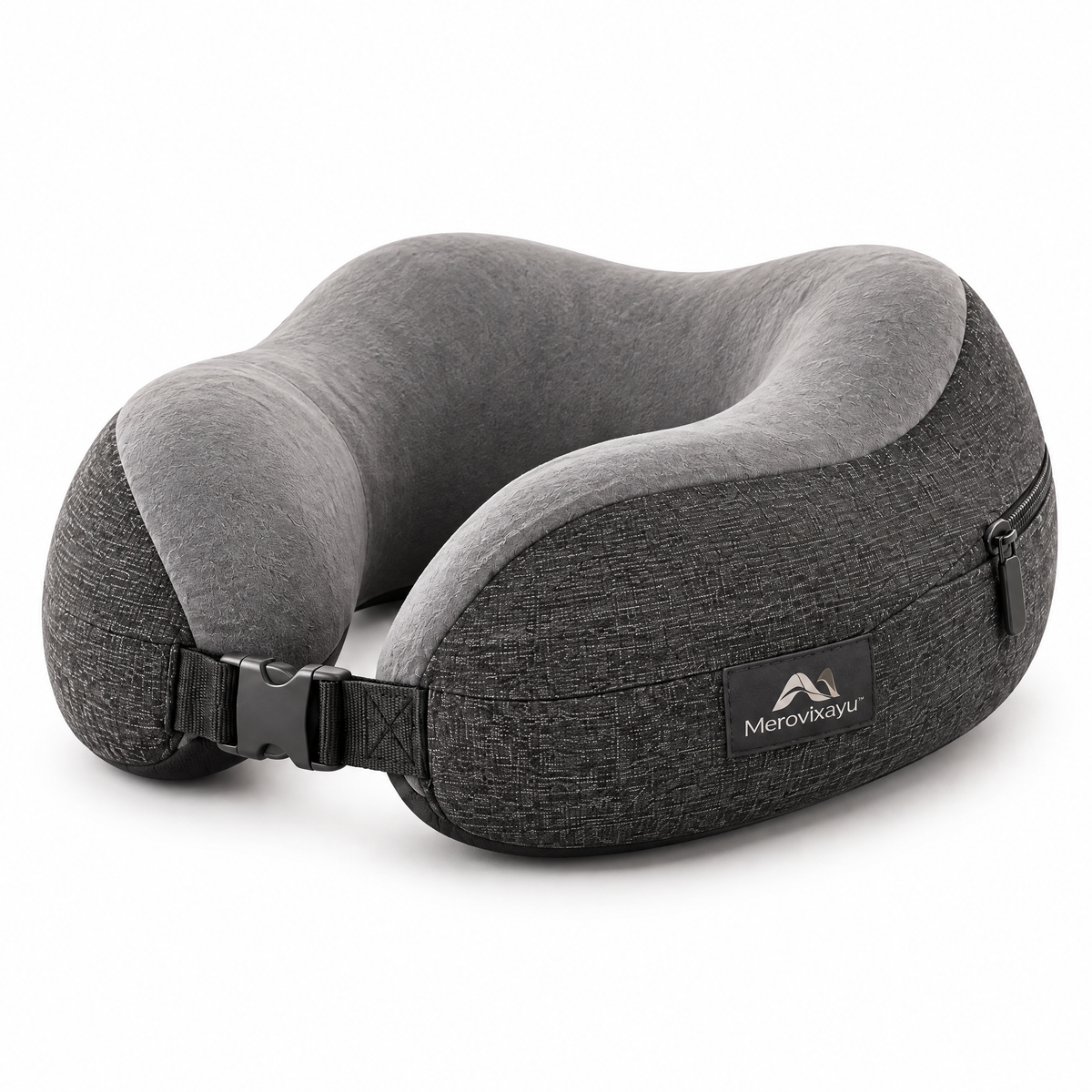 Merovixayu™ Memory Foam Travel Neck Pillow | Ergonomic U-Shaped Neck Support with Adjustable Buckle