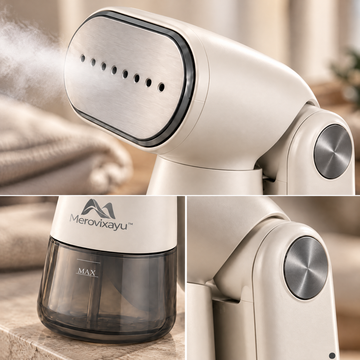 Merovixayu™ Portable Travel Garment Steamer | Foldable Handheld Clothes Steamer for Business Trips & Vacations
