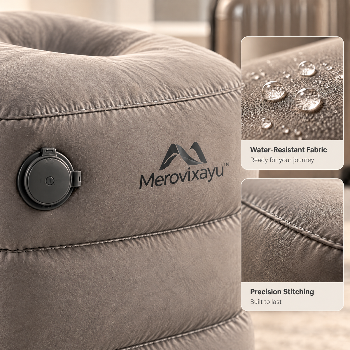 Merovixayu™ Ergonomic Travel Support Cushion | Compact Lumbar & Neck Pillow for Plane, Train & Car